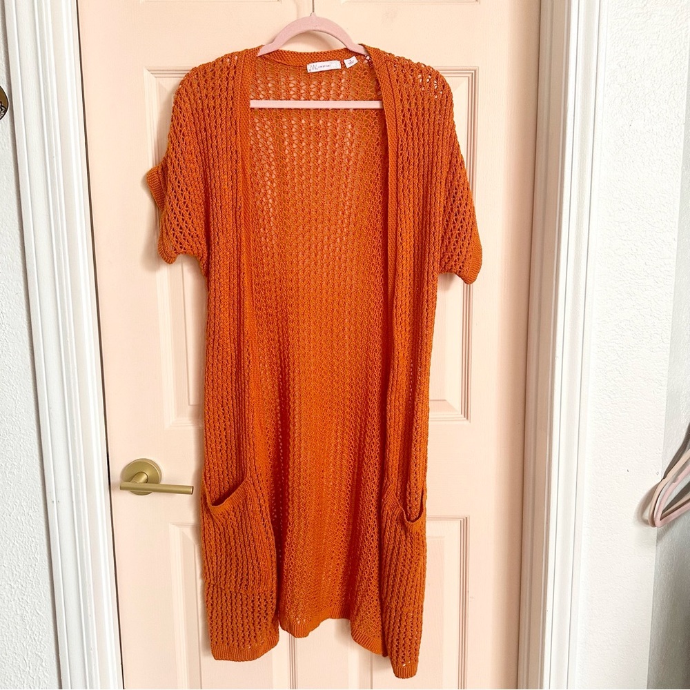$5 SALE Orange‎ knit jw style longline cardigan